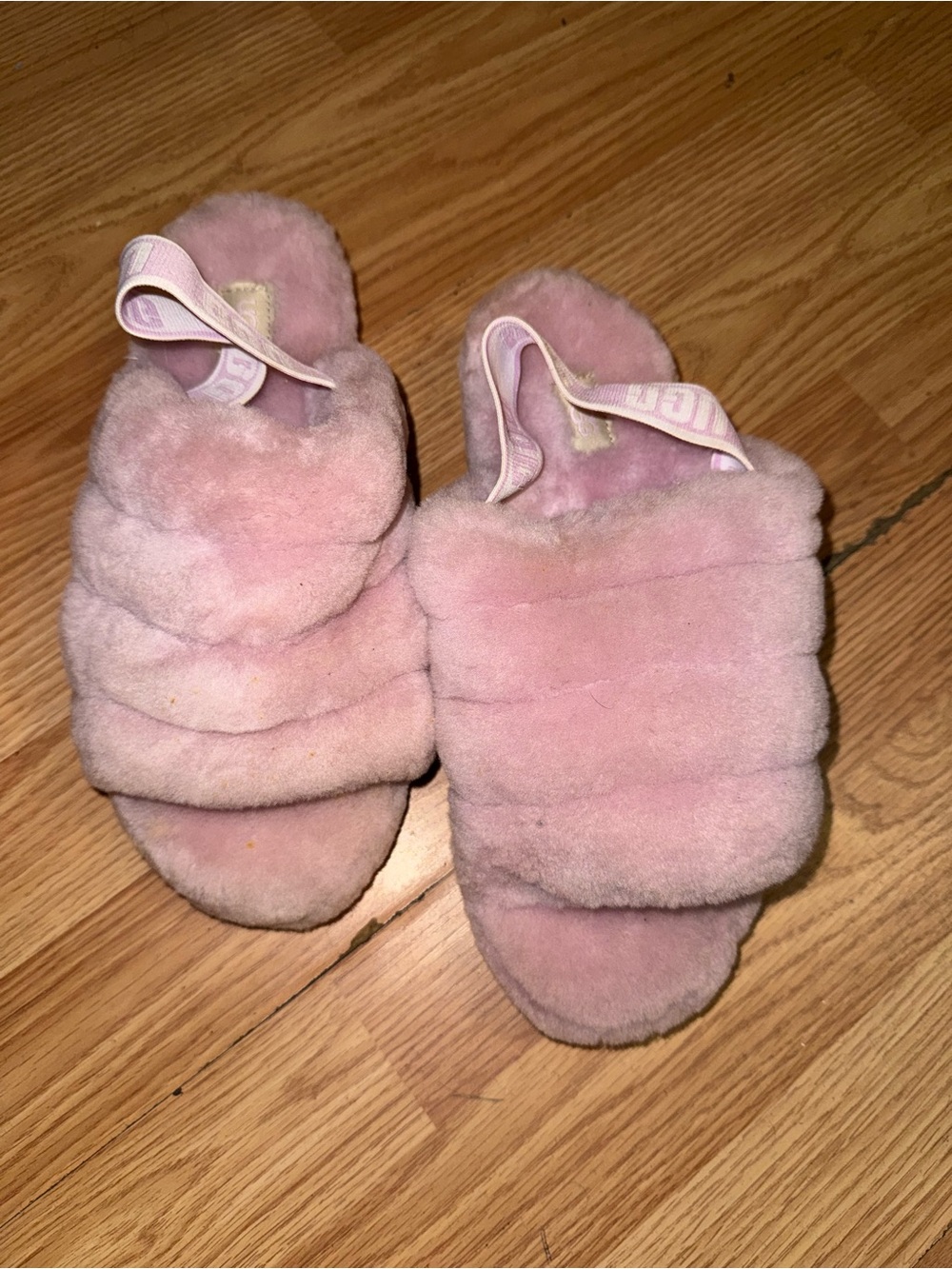 UGG Pink Fluff Slide Slippers